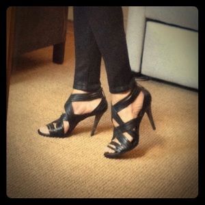 Tory Burch Black Strappy Heels
